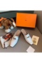Hermes Blossom Mules 60mm In White Goatskin Replica