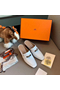 Hermes Blossom Mules 60mm In White Goatskin Replica