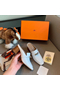 Hermes Blossom Mules 60mm In White Goatskin Replica