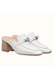 Hermes Blossom Mules 60mm In White Goatskin Replica