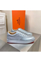 Hermes Boomerang Sneakers In Silver Epsom Leather Replica