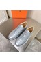 Hermes Boomerang Sneakers In Silver Epsom Leather Replica