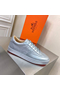 Hermes Boomerang Sneakers In Silver Epsom Leather Replica