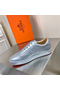 Hermes Boomerang Sneakers In Silver Epsom Leather Replica