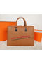 Hermes Briefcase Grainy Calf Leather H8253 Wheat Replica
