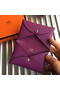 Hermes Calvi Card Holder In Purple Epsom Leather Replica