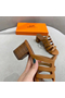 Hermes Celena Sandals 50mm In Brown Calfskin Replica