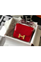 Hermes Constance 18 Handmade Bag In Red Embossed Crocodile Replica