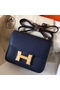 Hermes Constance 18 Handmade Bag In Sapphire Epsom Leather Replica