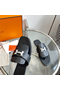 Hermes Galerie Sandals In Black Calfskin Replica