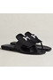 Hermes Galerie Sandals In Black Calfskin Replica