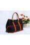 Hermes Garden Party 36cm Tote Bag Grainy Leather Black&Orange Replica