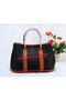Hermes Garden Party 36cm Tote Bag Grainy Leather Black&Orange Replica
