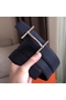 Hermes H d'Ancre Reversible Belt In Sapphire/Ardoise Leather Replica