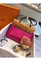 Hermes Herbag 31CM Original Canvas Leather & Calfskin 45987 Pink&Brown Replica