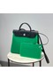 Hermes Herbag 31CM Original Canvas Leather & Calfskin 48887 green&black Replica