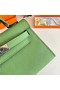 Hermes Kelly 19cm Shoulder Bags Epsom Leather KL19 Silver hardware Avocado Green Replica
