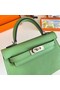 Hermes Kelly 19cm Shoulder Bags Epsom Leather KL19 Silver hardware Avocado Green Replica