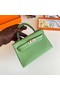 Hermes Kelly 19cm Shoulder Bags Epsom Leather KL19 Silver hardware Avocado Green Replica