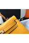 Hermes Kelly 25cm Handmade Bag In Yellow Embossed Crocodile Leather Replica