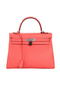Hermes Kelly 32cm Shoulder Bag Pink Original Leather K32 Silver Replica