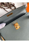 Hermes Kelly Mini II Sellier Handmade Bag In Vert Amande Epsom Calfskin Replica