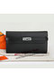 Hermes Kelly Original Saffiano Leather Bi-Fold Wallet A708 Black Replica