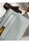 Hermes Kelly Pochette Handmade Bag In Pearl Grey Matte Alligator Leather Replica