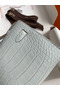 Hermes Kelly Pochette Handmade Bag In Pearl Grey Matte Alligator Leather Replica