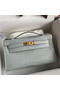 Hermes Kelly Pochette Handmade Bag In Pearl Grey Matte Alligator Leather Replica