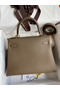 Hermes Kelly Retourne 28 Handmade Bag In Taupe Clemence Leather Replica