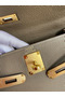 Hermes Kelly Retourne 28 Handmade Bag In Taupe Clemence Leather Replica