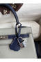 Hermes Kelly Sellier 25 Bicolor Bag in Pearl Grey and Blue Mysore Goatskin Replica
