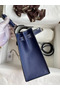 Hermes Kelly Sellier 25 Bicolor Bag in Pearl Grey and Blue Mysore Goatskin Replica