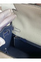 Hermes Kelly Sellier 25 Bicolor Bag in Pearl Grey and Blue Mysore Goatskin Replica