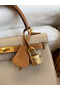 Hermes Kelly Sellier 25 Bicolor Bag in Trench and Gold Epsom Calfskin Replica