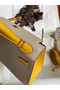 Hermes Kelly Sellier 25 Bicolor Bag in Trench and Yellow Epsom Calfskin Replica