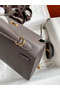 Hermes Kelly Sellier 25 Handmade Bag In Etain Epsom Calfskin Replica