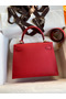 Hermes Kelly Sellier 25 Handmade Bag In Red Epsom Calfskin Replica