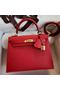 Hermes Kelly Sellier 25 Handmade Bag In Red Epsom Calfskin Replica