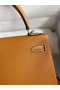 Hermes Kelly Sellier 25 Handmade Bag In Toffee Epsom Calfskin Replica