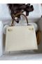 Hermes Kelly Sellier 25 Tricolor Bag in Craie/Sesame/Yellow Epsom Calfskin Replica