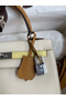 Hermes Kelly Sellier 25 Tricolor Bag in Craie/Sesame/Yellow Epsom Calfskin Replica