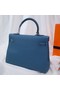 Hermes Kelly Shoulder Bag Original TOGO Leather KY3255 blue Replica