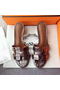 Hermes Leather Slipper HO742 Silver Replica