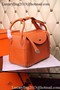 Hermes Lindy 30CM Leather Shoulder Bag H0881 Orange Replica