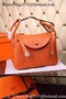 Hermes Lindy 30CM Leather Shoulder Bag H0881 Orange Replica