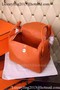 Hermes Lindy 30CM Leather Shoulder Bag H0881 Orange Replica