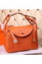 Hermes Lindy 30CM Leather Shoulder Bag H0881 Orange Replica