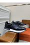 Hermes Men's Drive Sneakers In Black Leather Replica